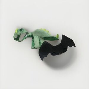 Lot of 2 Dog Cat Halloween Costumes XS Bat And Light Up Dinosaur